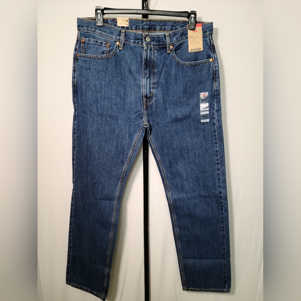 Levi's 505 Regular Fit Blue Jeans Men 38x34 NWT